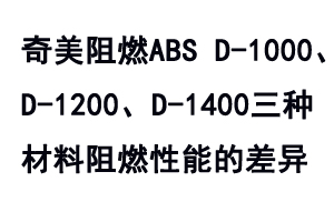 奇美TBBA系列防火級ABS D-1000、D-1200及D-1400之間的阻燃性能差異